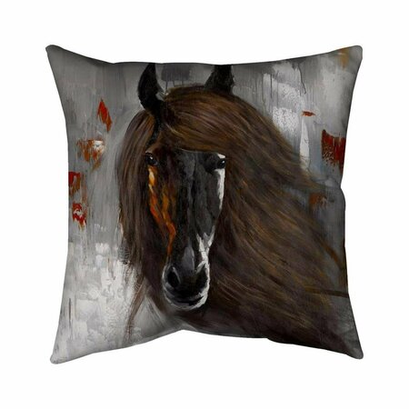 BEGIN HOME DECOR 20 x 20 in. Proud Brown Horse-Double Sided Print Indoor Pillow 5541-2020-AN123